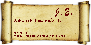Jakubik Emanuéla névjegykártya